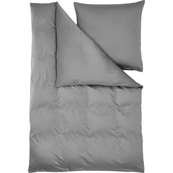 Siva bombažna satenenasta posteljnina 200x135 cm Comfort - Westwing Collection