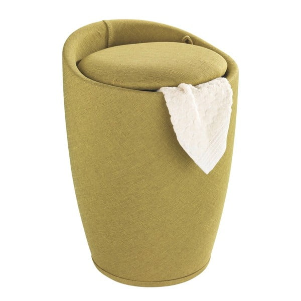 Zelena košara za perilo in stolček v enem Wenko Linen Look, 20 l-image-2