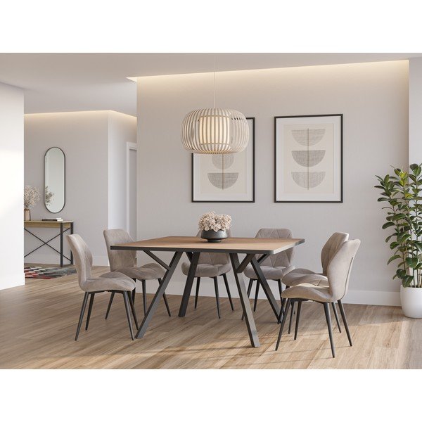 Bež jedilni stoli v kompletu 4 ks Luna – Marckeric-image-1