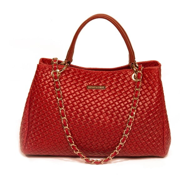 Rdeča usnjena torbica Renata Corsi Claudia