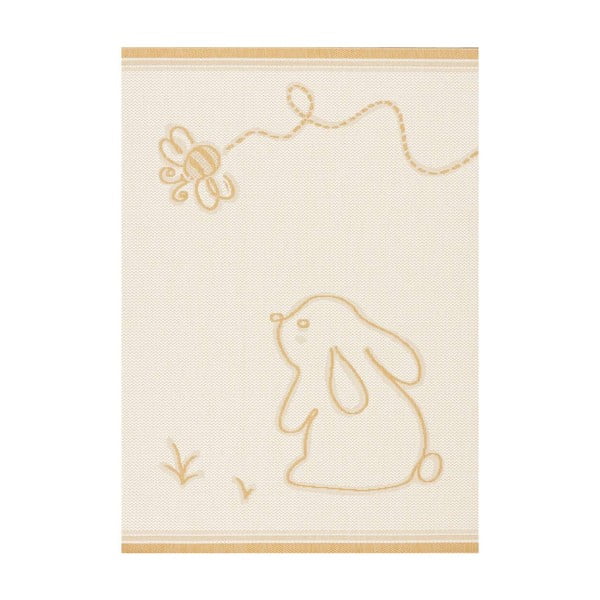 Rumeno-bež antialergijska otroška preproga 230x160 cm Rabbit and Bee - Yellow Tipi