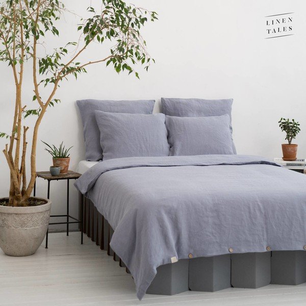 Siva prevleka za odejo za zakonsko posteljo/podaljšana iz konopljinih vlaken 200x220 cm – Linen Tales-image-4