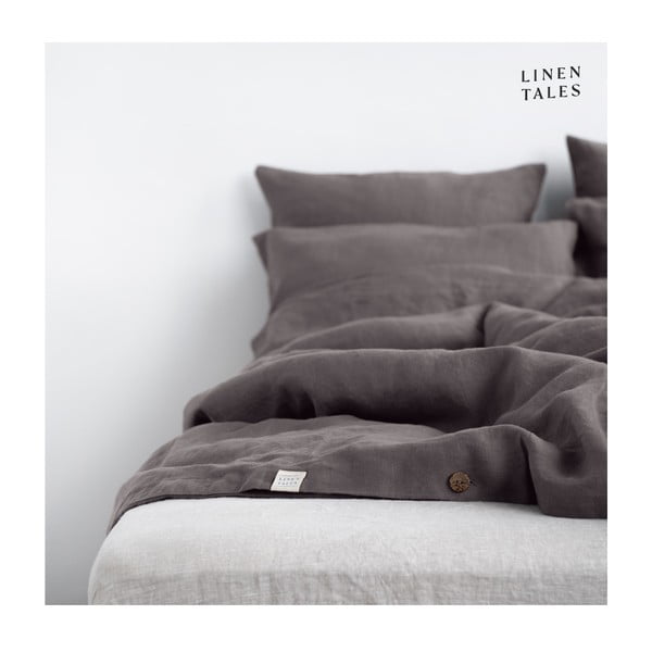 Temno siva lanena posteljnina 140x200 cm – Linen Tales-image-3