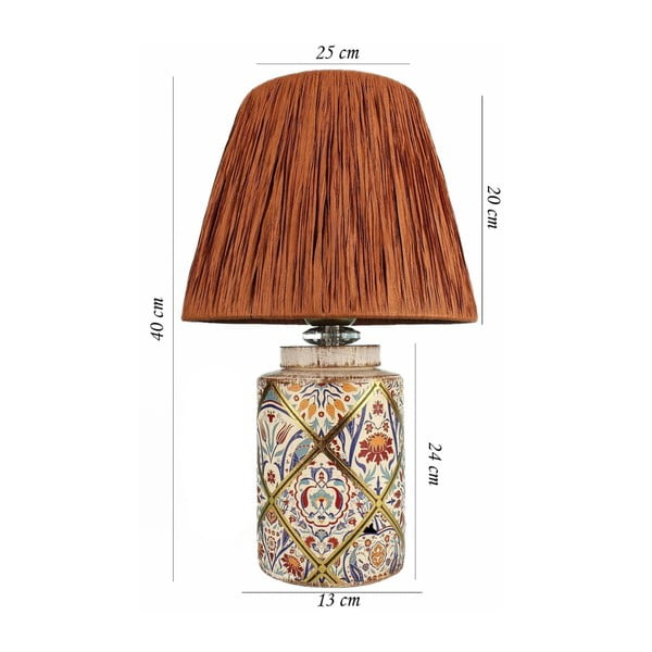Namizna svetilka v barvi terakote s senčilom iz papirnatega prepleta (višina 40 cm) Alev – Opviq lights-image-3