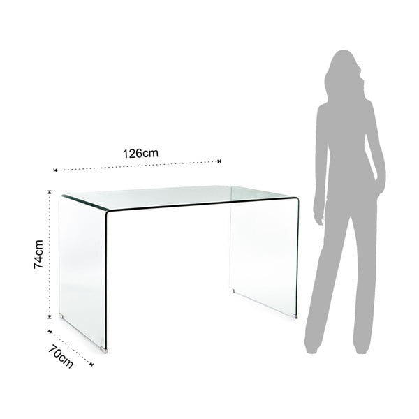 Steklena pisalna miza 70x126 cm Bend – Tomasucci-image-4