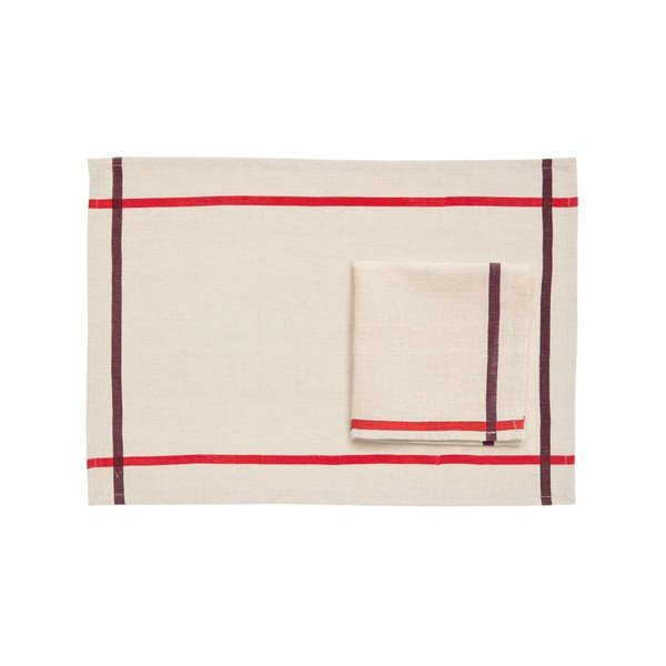 Pogrinjki v kompletu 2 ks iz mešanice lana 35x50 cm Delma – Kave Home