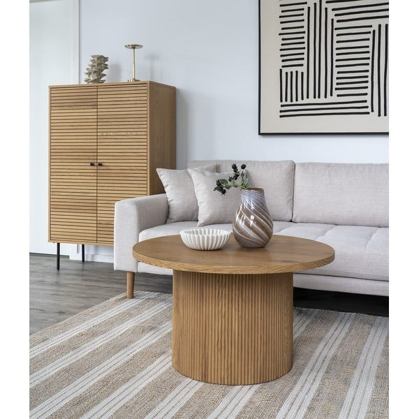 Okrogla mizica v topolovem dekorju ø 80 cm Boavista – House Nordic-image-1