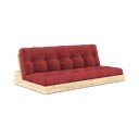 Rdeča raztegljiva sedežna garnitura iz rebrastega žameta 196 cm Base – Karup Design