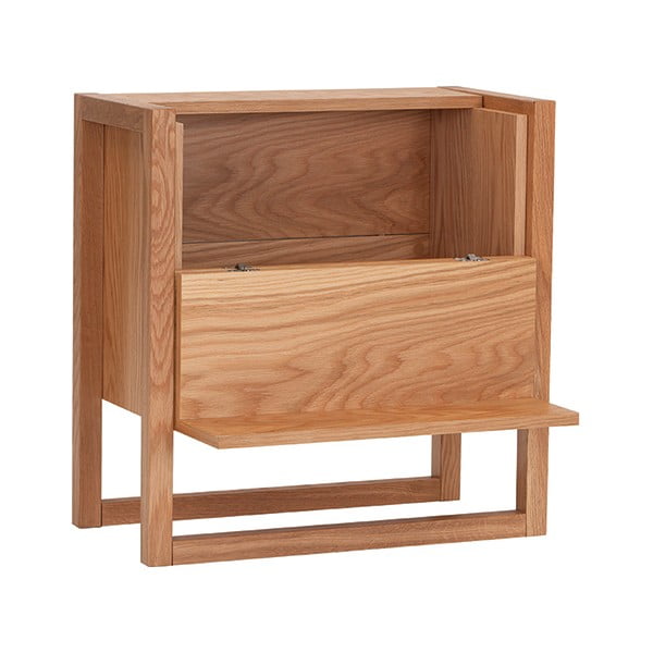 Omarica za vino iz hrastovega lesa v naravni barvi 59x60 cm NewEst - Woodman-image-4