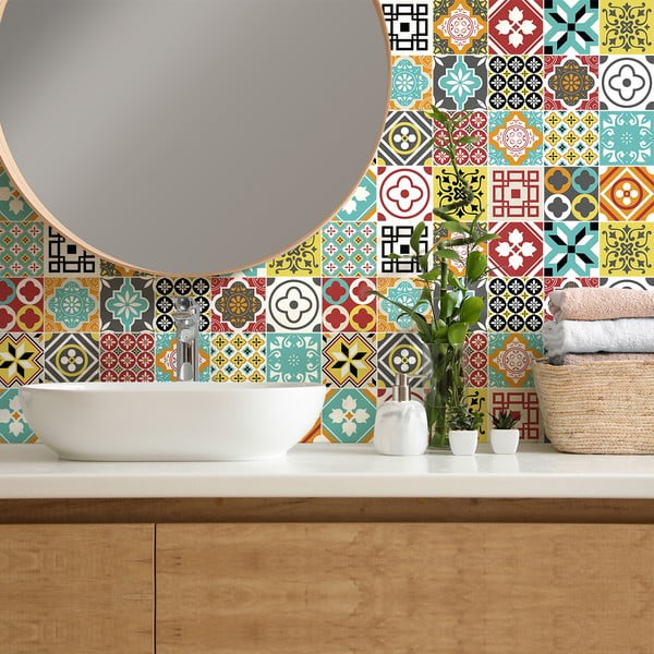 Set 24 stenskih nalepk Ambiance Montecito 15 x 15 cm-image-3