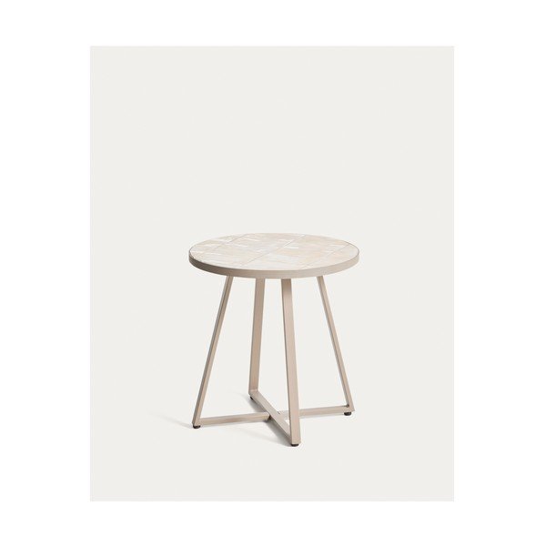 Okrogla vrtna mizica s keramično ploščo ø 45 cm Tella – Kave Home-image-3