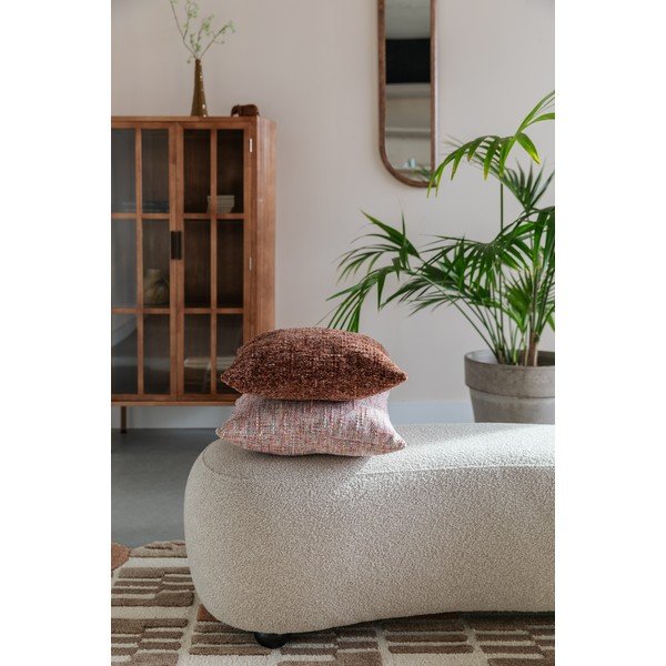 Bež oblazinjena klop iz tkanine bouclé Noxx – White Label-image-1