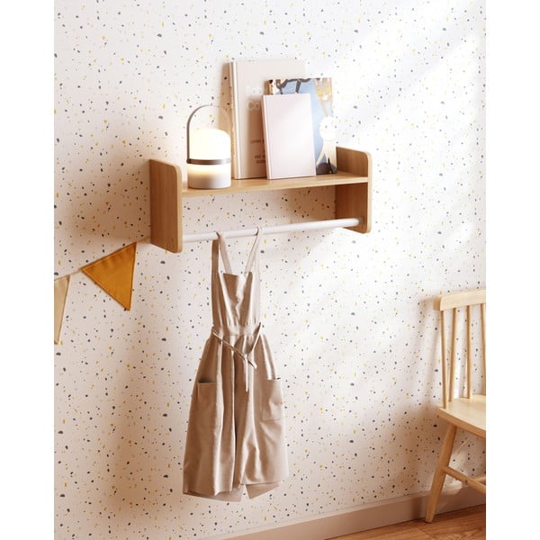 Stenski otroški obešalnik iz masivnega bora v naravni barvi 52,5x20 cm Florentina – Kave Home-image-1