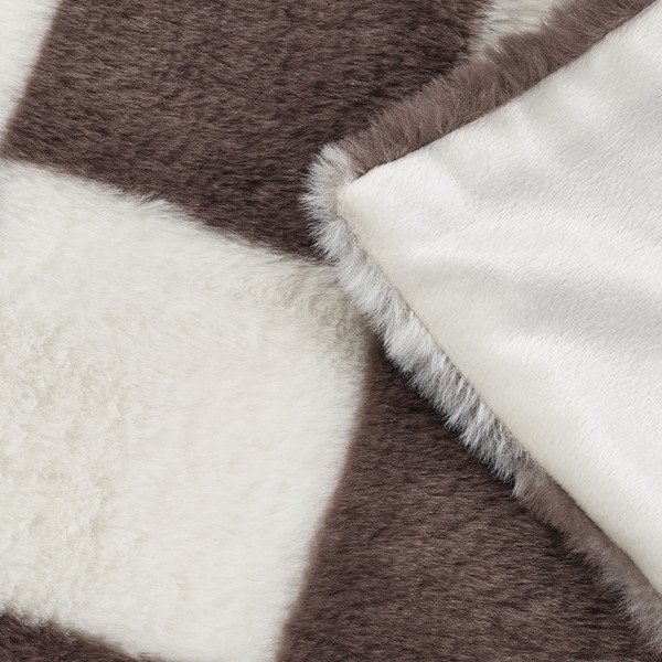 Bela/temno rjava odeja 130x170 cm Cosy Soft Checkerboard – Catherine Lansfield-image-3