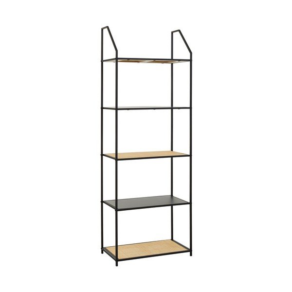 Črn/v naravni barvi kovinski regal 61x179x34 cm Depok – Premier Housewares