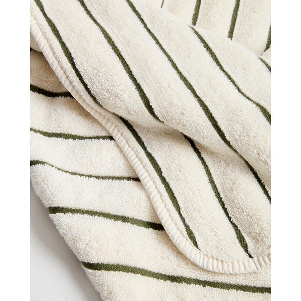 Zelena/bež frotirna bombažna brisača 70x140 cm Dorane – Kave Home-image-4