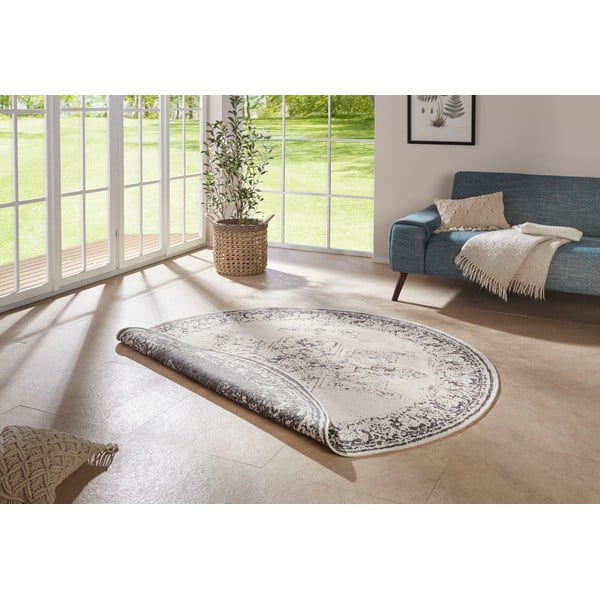Sivo-krem zunanja preproga NORTHRUGS Borbon, ø 140 cm-image-1