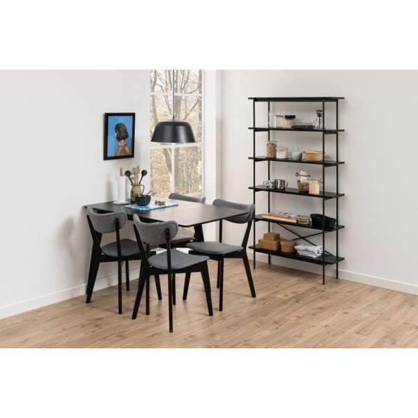 Črn regal v jesenovem dekorju 94x172 cm Angus – Actona-image-1