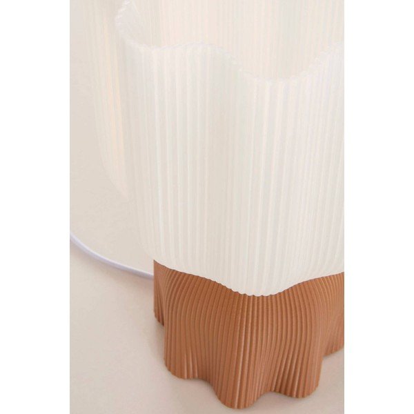 Bela/rjava plastična namizna svetilka (višina 27 cm) Camier – Jotex-image-4