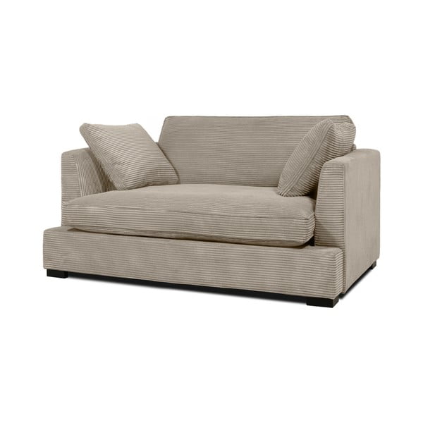 Bež sedežna garnitura iz rebrastega žameta 132 cm Mobby – Scandic-image-2