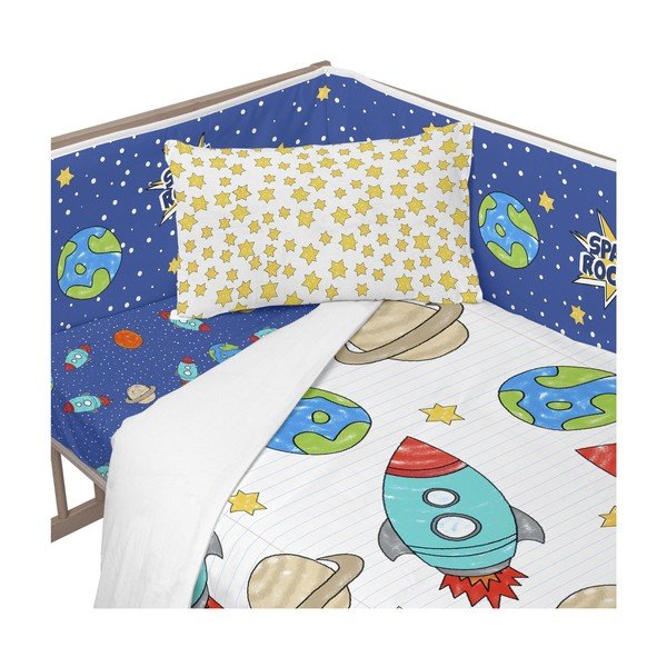 Bombažna zaščitna blazina posteljico Mr. Fox Space Rocket, 210 x 40 cm-image-3