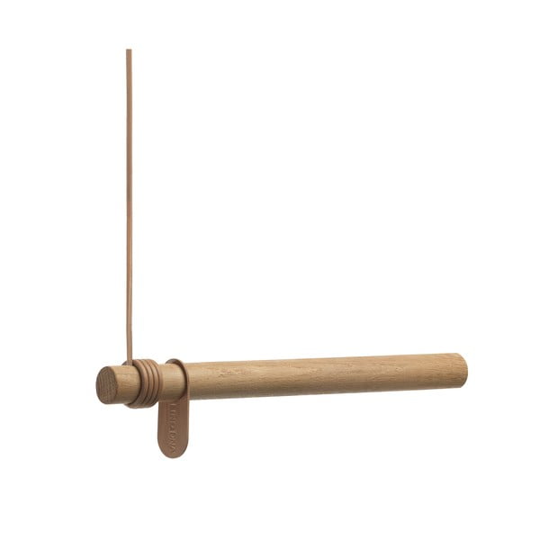 Stenski obešalnik iz masivnega hrasta v naravni barvi 50 cm Swing – LIND DNA