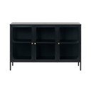 Črna kovinska vitrina 132x85 cm Carmel – Unique Furniture