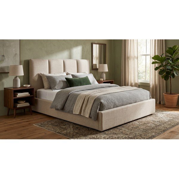 Bež zakonska postelja Mazzini Beds Juniper, 160 x 200 cm-image-1