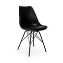 Komplet 2 črnih stolov s črnimi kovinskimi nogami Bonami Essentials Eco