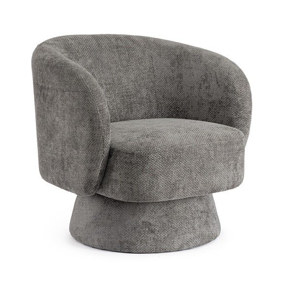 Temno siv vrtljiv fotelj iz šenilje Julienne – Bizzotto