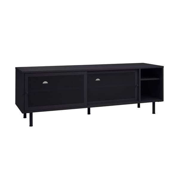 Črna kovinska TV omarica 160x55x45 cm Veep – Unique Furniture-image-4