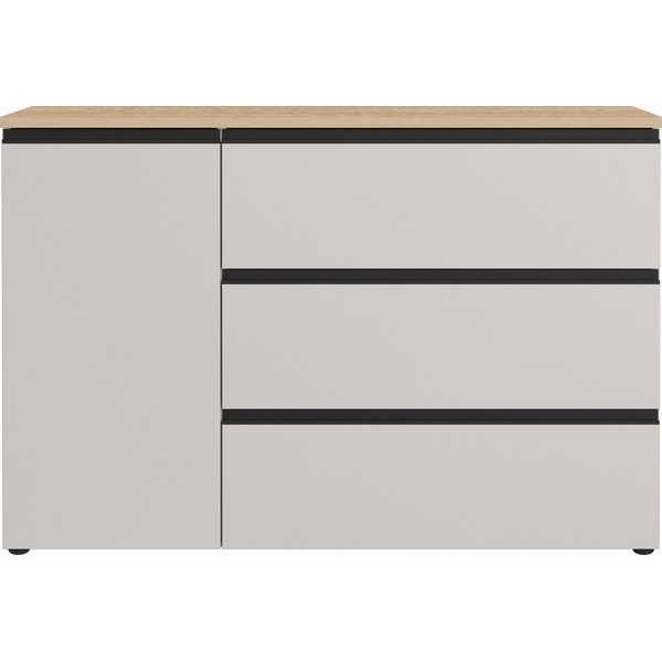 Sivo-bež/v svetli naravni barvi komoda 135x91x41 cm Cormano – Germania-image-4