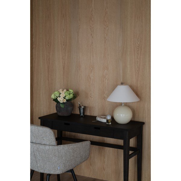 Stranska mizica z mizno ploščo v hrastovem dekorju v temni naravni barvi 40x110 cm Garrison – Rowico-image-1