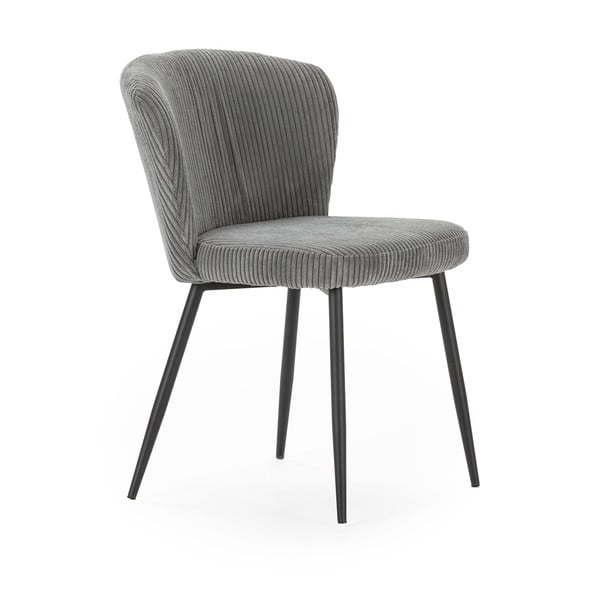 Sivi jedilni stoli iz rebrastega žameta v kompletu 4 ks Megan – Marckeric