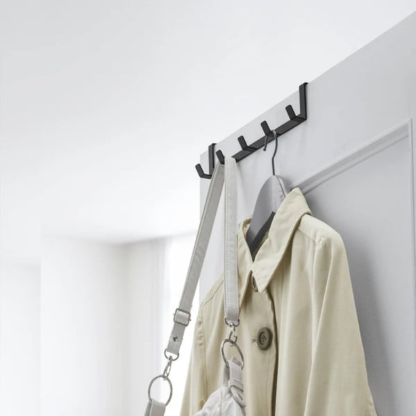 Črn kovinski obešalnik za vrata 30 cm Tower – YAMAZAKI-image-1