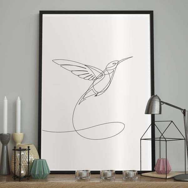 Stenski plakat v okvirju SKETCHLINE/HUMMINGBIRD, 40 x 50 cm-image-1