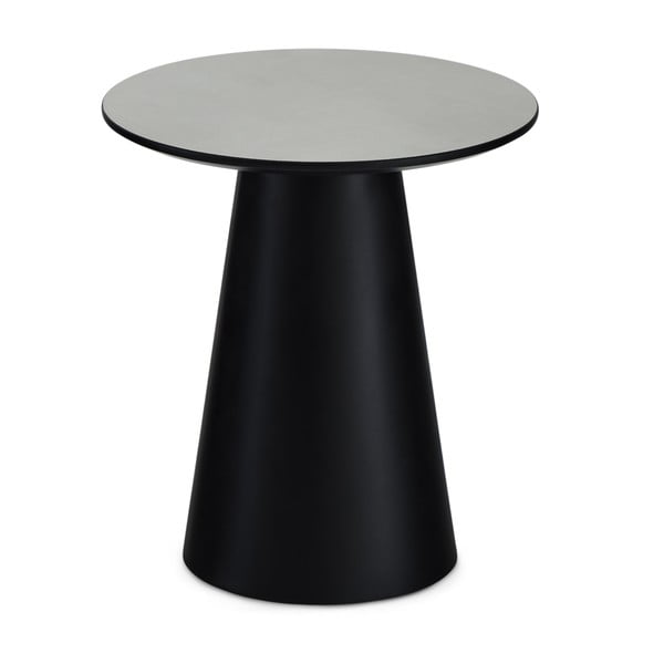 Črna/svetlo siva mizica z mizno ploščo v marmornem dekorju ø 45 cm Tango – Furnhouse