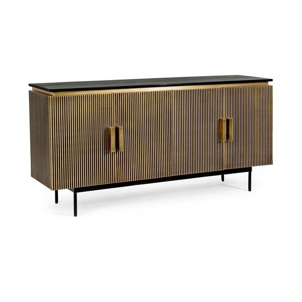 Črna/v naravni barvi komoda 160x80x40 cm Virat – Bizzotto