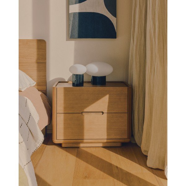Bela/črna kovinska namizna svetilka s steklenim senčilom (višina 20 cm) Idela – Kave Home-image-4
