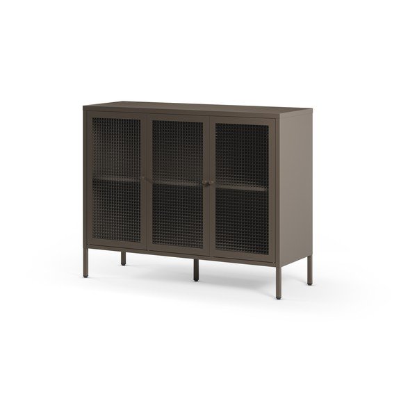 Siva kovinska vitrina 121x90x40 cm Layna – Marckeric-image-4