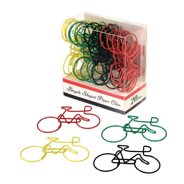 Komplet 20 pisarniških sponk v obliki kolesa Rex London Le Bicycle