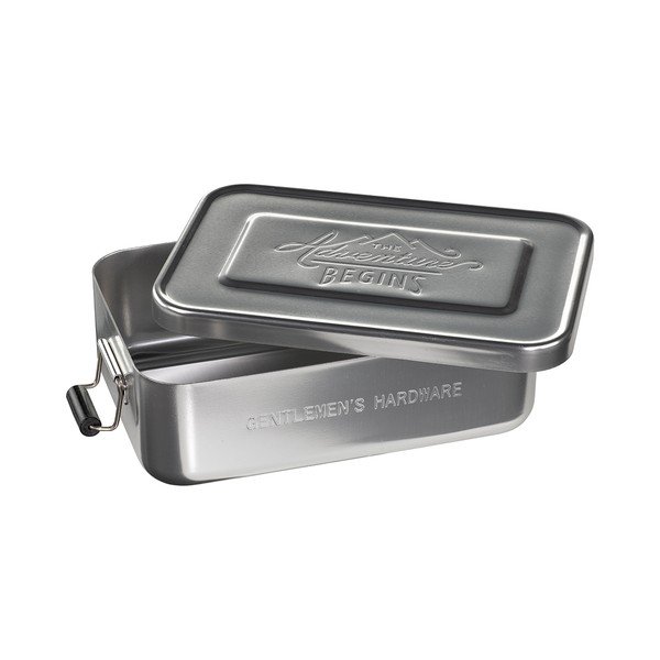 Gentlemen's Hardware Silver Tin Aluminium Snack Box, 120 x 101 x 30 mm-image-3