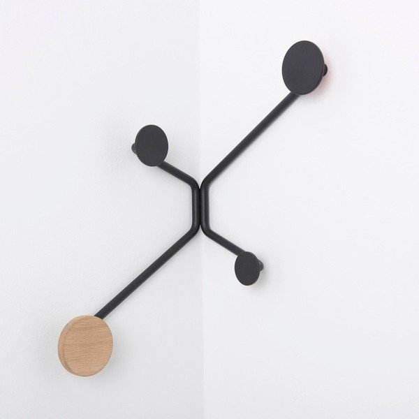 Črn stenski obešalnik Gazzda Hook-image-2