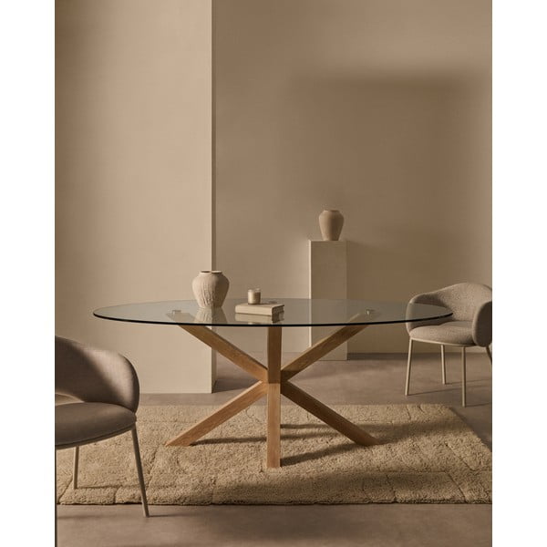 Jedilna miza s stekleno mizno ploščo 100x200 cm Argo – Kave Home-image-1