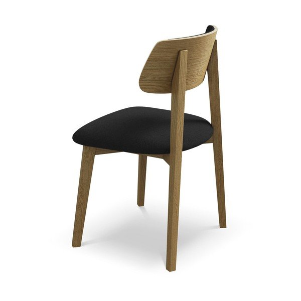 Črn jedilni stol iz masivnega lesa Niu – Makamii-image-3