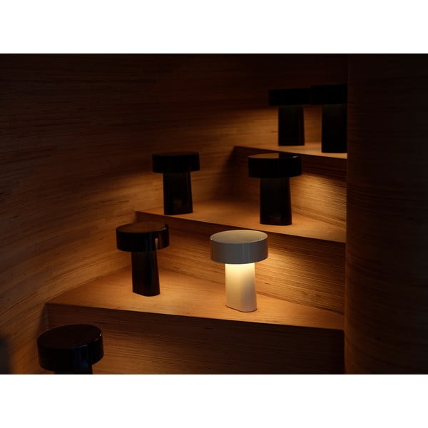 Sivo-bež plastična LED namizna svetilka (višina 18 cm) Oblong – Zone-image-1