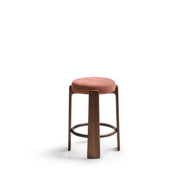 Barski stol iz masivnega jesena v barvi terakote in temni naravni barvi (višina sedeža 75 cm) Granite – Kave Home-image-2