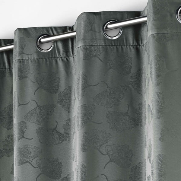 Antracitno siva zatemnitvena zavesa iz žakarja 140x260 cm Lunella – douceur d'intérieur-image-1