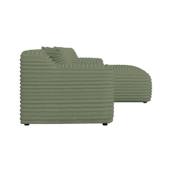 Zelena kotna sedežna garnitura iz rebrastega žameta (desni kot/z ležalnikom) Martin – Ropez-image-3