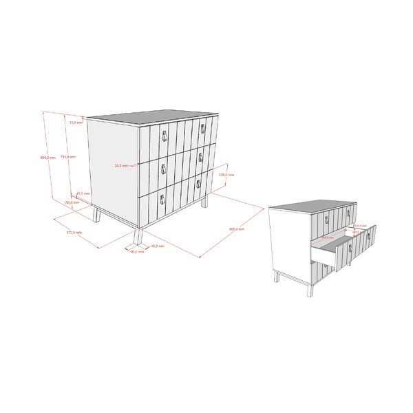 Bež otroška komoda 98,5x89x57 cm Sezane – Vipack-image-2
